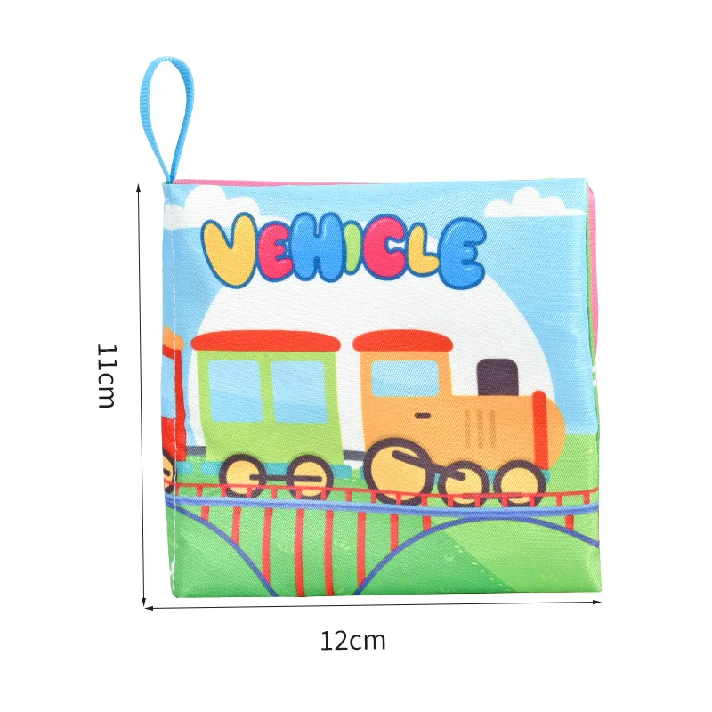 خياطة الطفل القماش كتاب التعليم المبكر اللعب 4 الجانبين 8 صفحات الإنجليزية ثلاثية الأبعاد كتاب النخيل الحيوان الفاكهة الطفل القماش كتاب #6