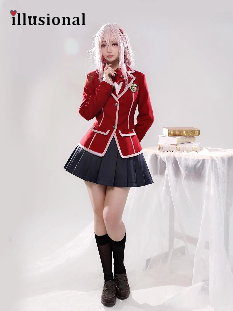 illusional Yuzuriha Inori Guilty Crown  Cosplay Costume Yuzuriha Inori JK School Uniform Dress Halloween Costumes