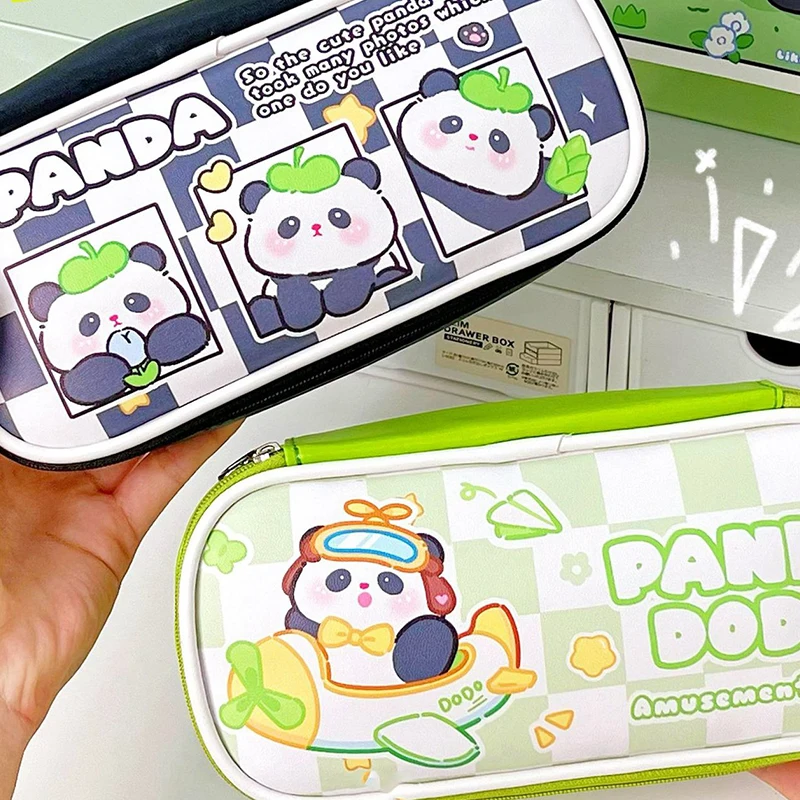 

Cute Cartoon Panda Pencil Case For Kids Kawaii Panda Pencil Bag High Capacity Stationery Storage Bag Creative Stationery Box