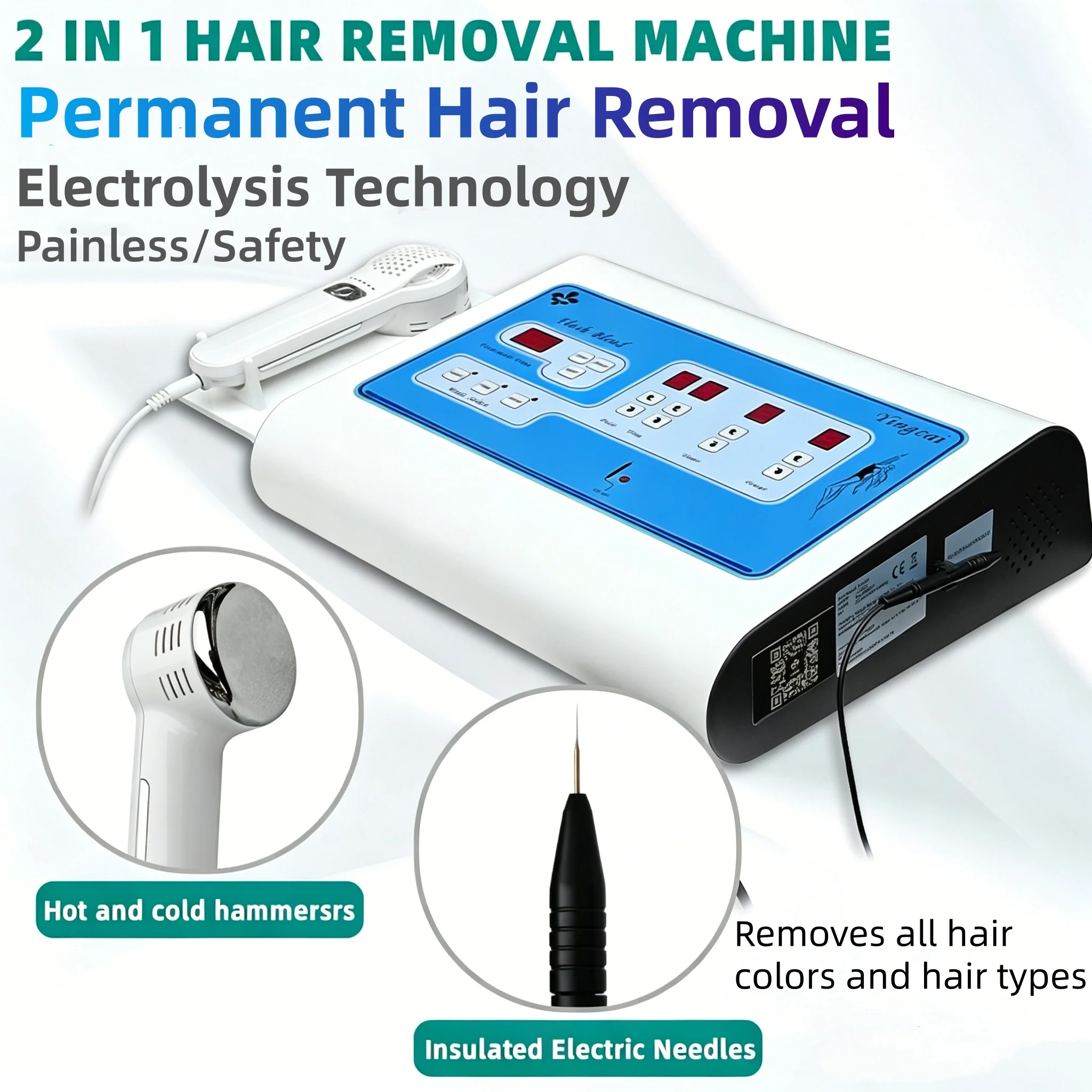 

Permanent Hair Removal Machine Electrolysis Hair Removal Device for Face Body Bikini Painless Epilator Home Beauty Devices