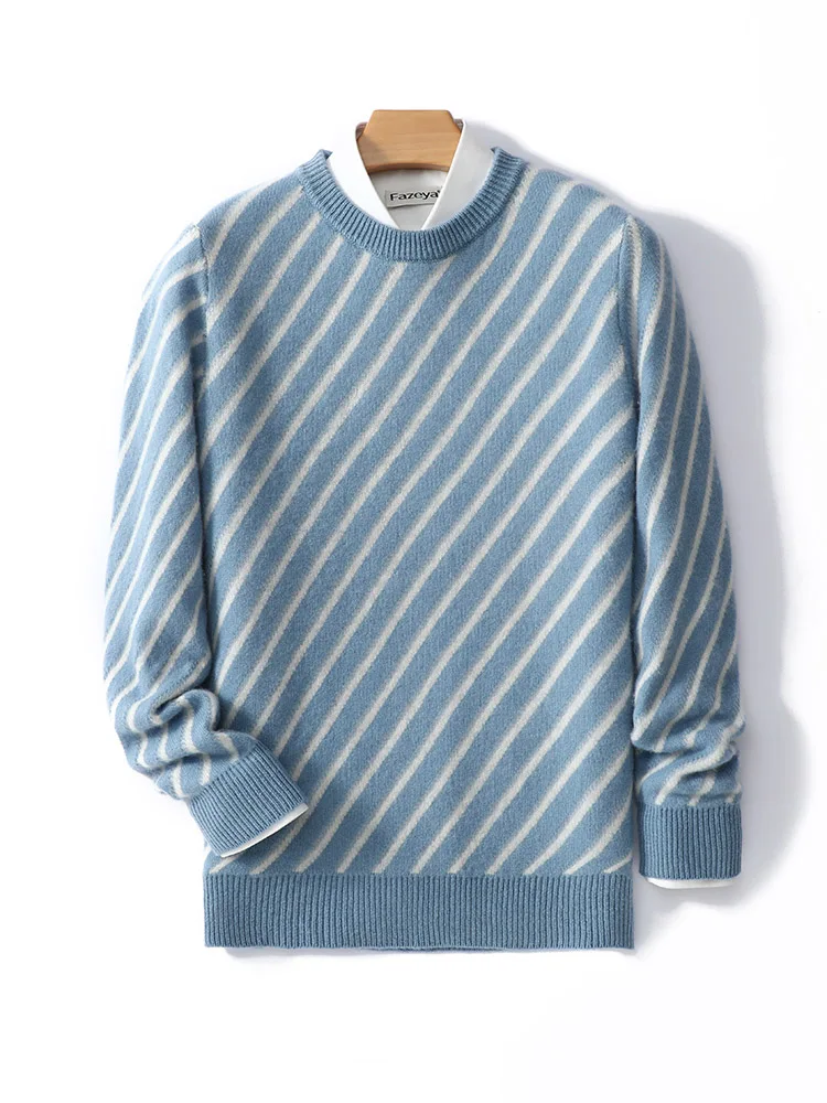 

Осень-зима, новый мужской вязаный свитер, круглый свободный повседневный свитер из чистой шерсти, 00 шт.