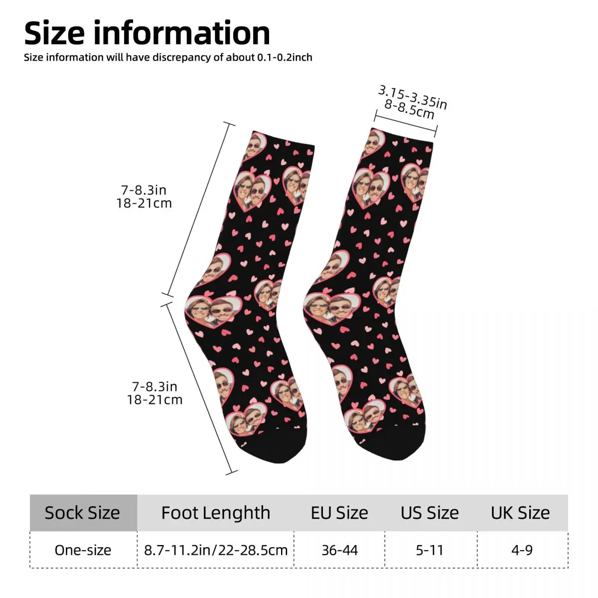 Funny Custom Socks Face Photo Picture Socks Customized Wife Husband Girlfriend Boyfriend Valentines Xmas Gifts Personalized Sock