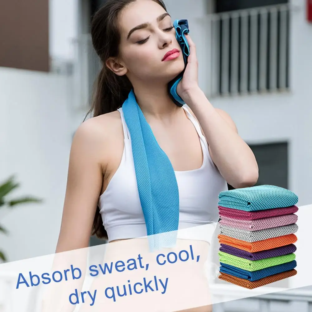 100*30cm Cooling Fitness Towel Quick Drying Sweat Absorbing Breathable Large Rectangle Gym Yoga Workout Outdoor Sports Towel