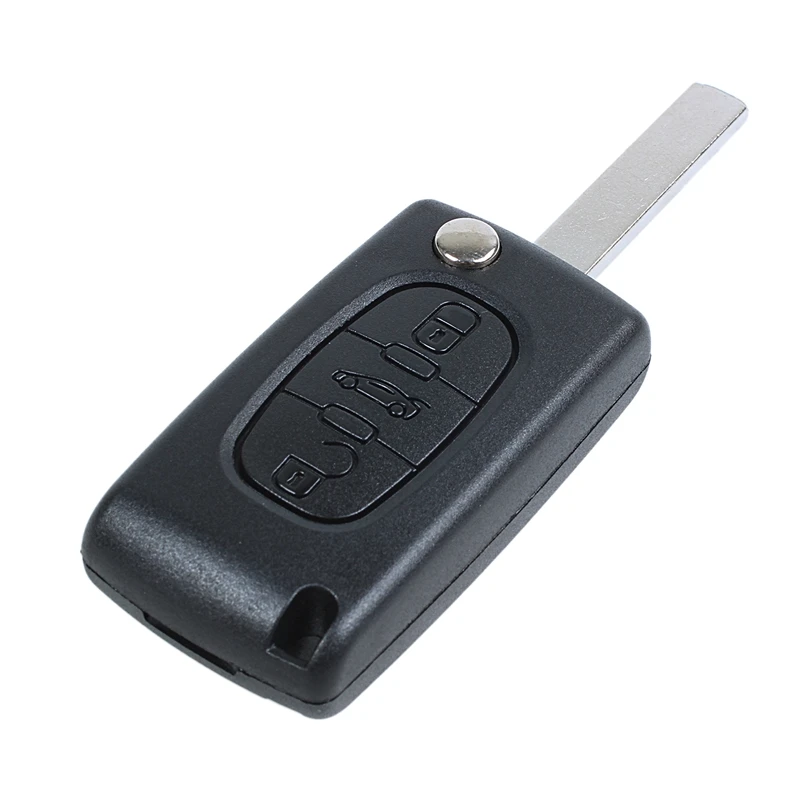 Key remote shell for Peugeot 407 and 407 SW foldable 3 buttons