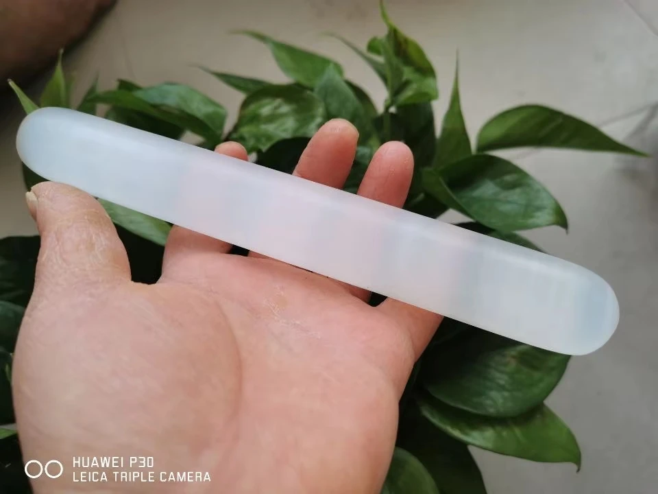 

7.88" large long Clear Gypsum Selenite Crystal Wand massage wand for health healing crystals pleasure From Moroccan