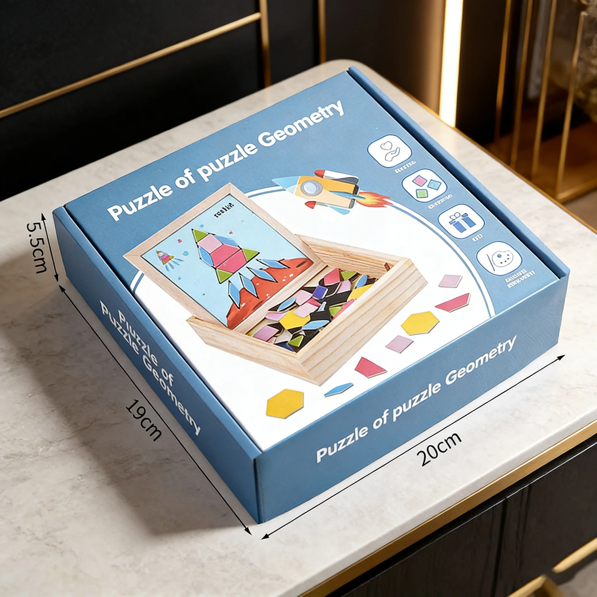 EVA Magnetisches Formenpuzzle-Set - Weich, Farbenfroh und Wiederverwendbar mit Massivholzbox für Kreatives Lernen und Einfache Aufbewahrung