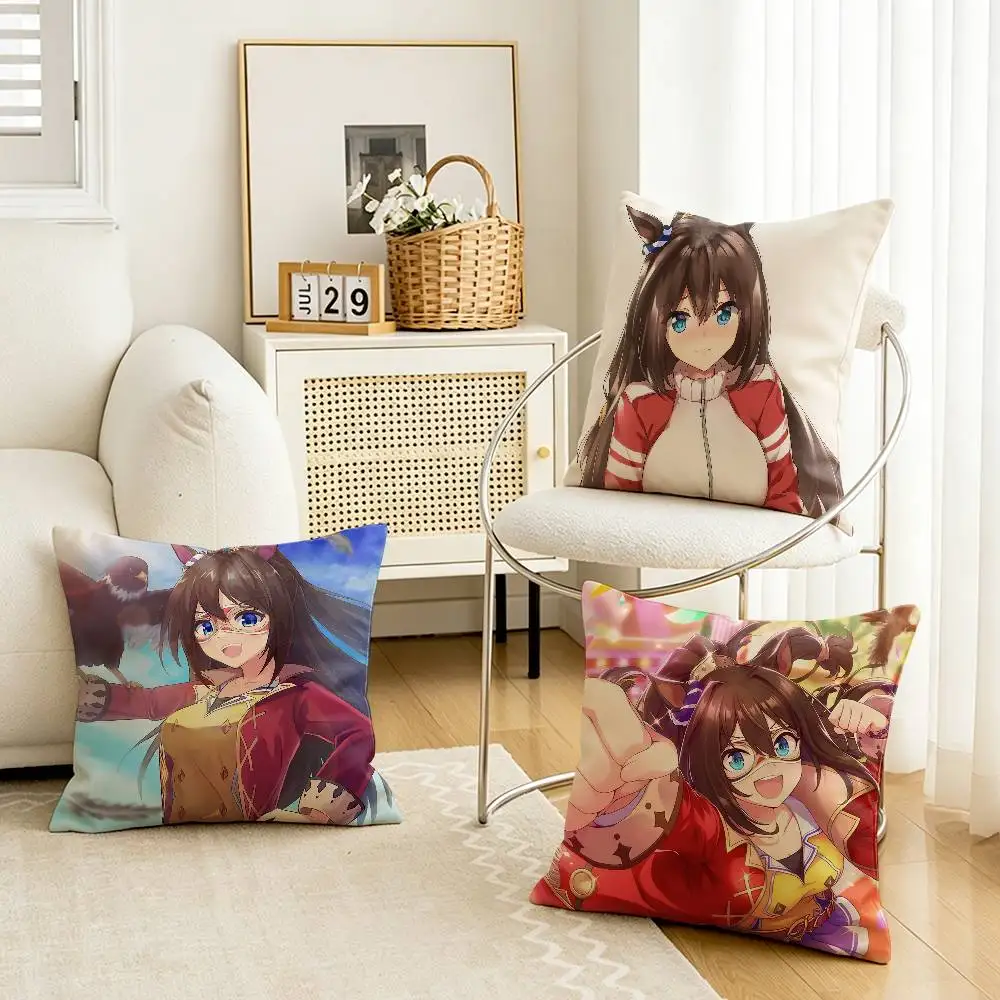 Umamusume-P-D E-El Condor Pasa Customizable Square Pillow case Double Sided Print Sofa Bedroom Decor Cushion Cover