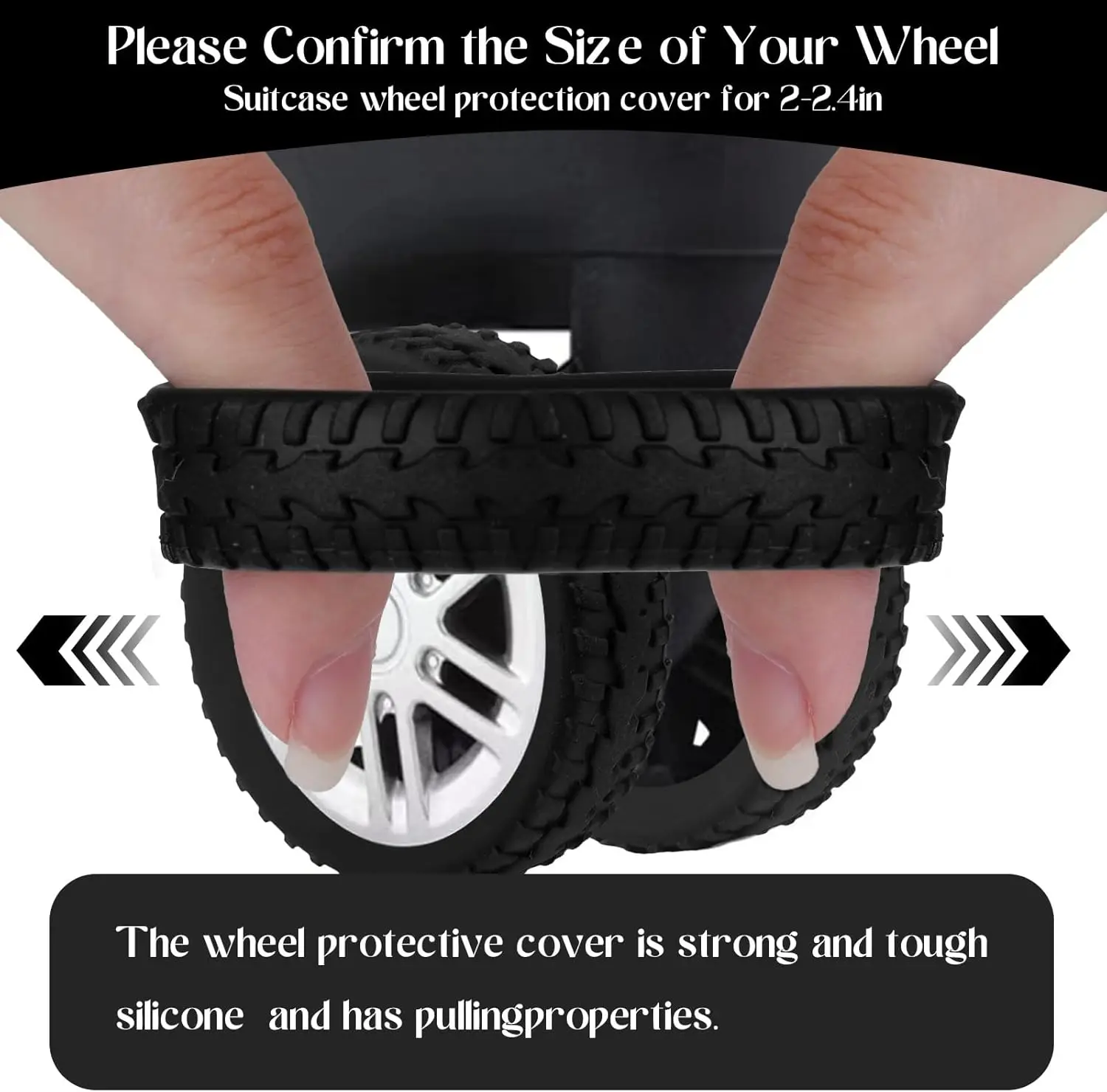 

8Pcs Luggage Wheel Covers - Silicone Suitcase Wheel Protectors, Noise Reduction & Anti-Scratch Wheel Covers for Most 8-Spinner Luggage
