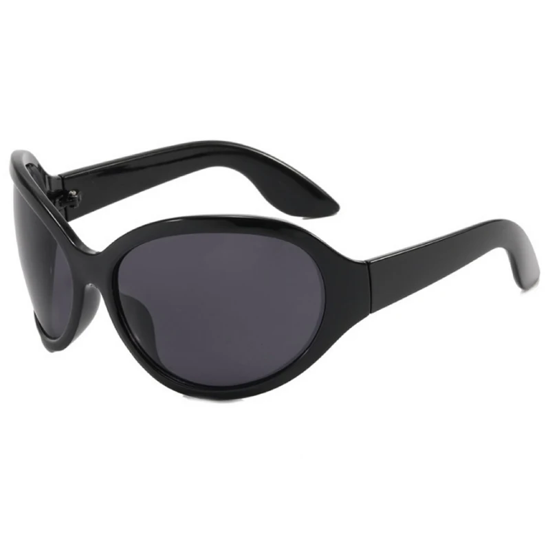 Marka modowa Y2K Punk okulary przeciwsłoneczne gogle nowe kobiety mężczyźni owalne sportowe okulary przeciwsłoneczne damskie ponadgabarytowe czarne odcienie okulary UV400 — zdjęcie 7