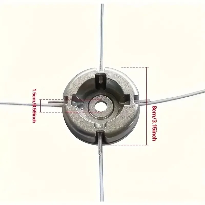 Universal Aluminum Grass Trimmer Head with Steel Wire, Durable Lawn Mowing Head Replacement for Garden Weed Cutting Work