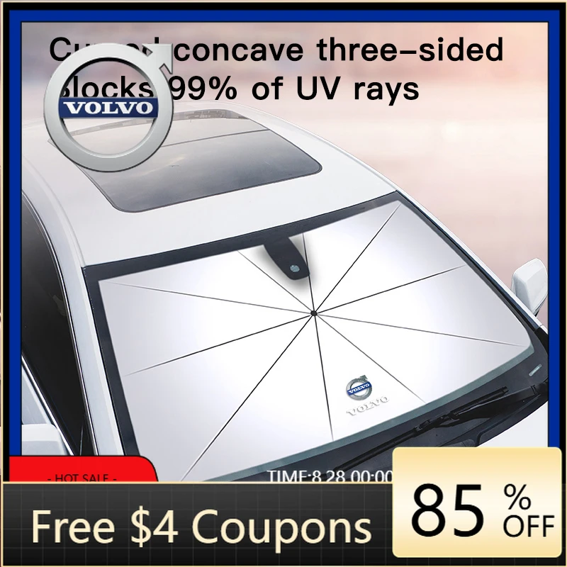 

Styling Mouldings Car Sunshade Umbrella Front Windshield Folding Parasol For Volvo XC60 XC90 S60 V40 V50 V60 XC40 V70 V90 S90 S8