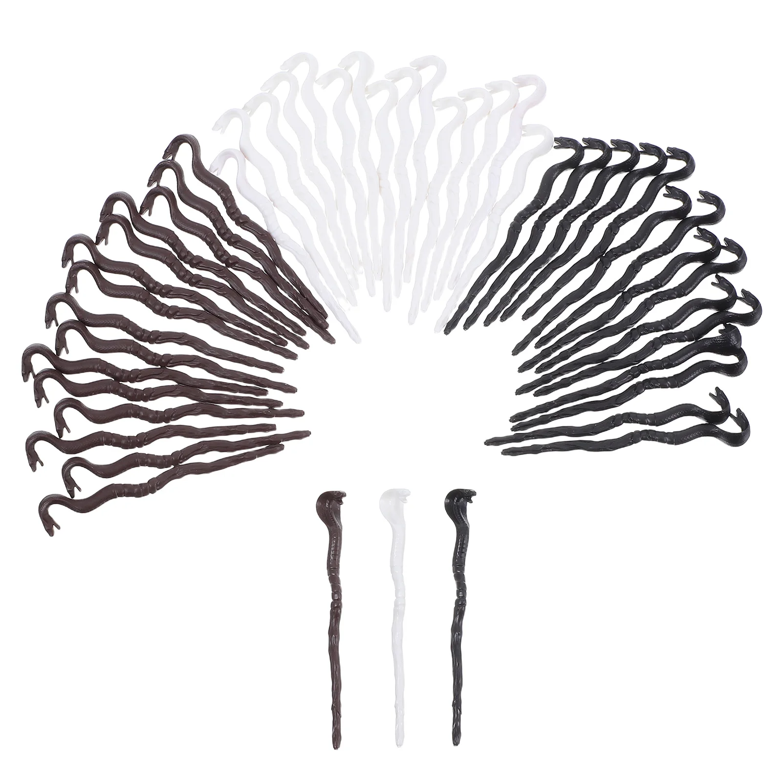 

48 pcs Mini Snake Head Canes Plastic Decorative Wands for Halloween Kids Broomstick PropsHaunted Accessories Compact
