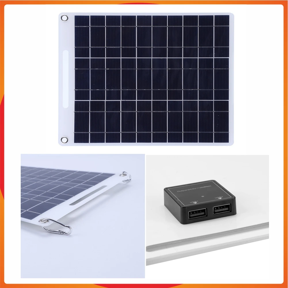 Imagem -05 - Placa Solar Flexível Impermeável Painel Solar Portátil Dual Usb Carregador de Bateria Solar Células de Acampamento ao ar Livre 5v 200w