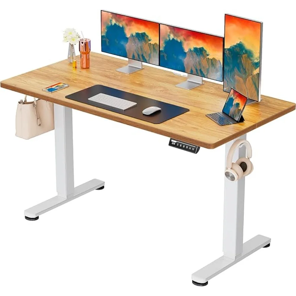 

Height Adjustable Electric Standing Desk, 63 x 28 Inches Sit Stand up Desk, Large Memory Computer Home Office Desk