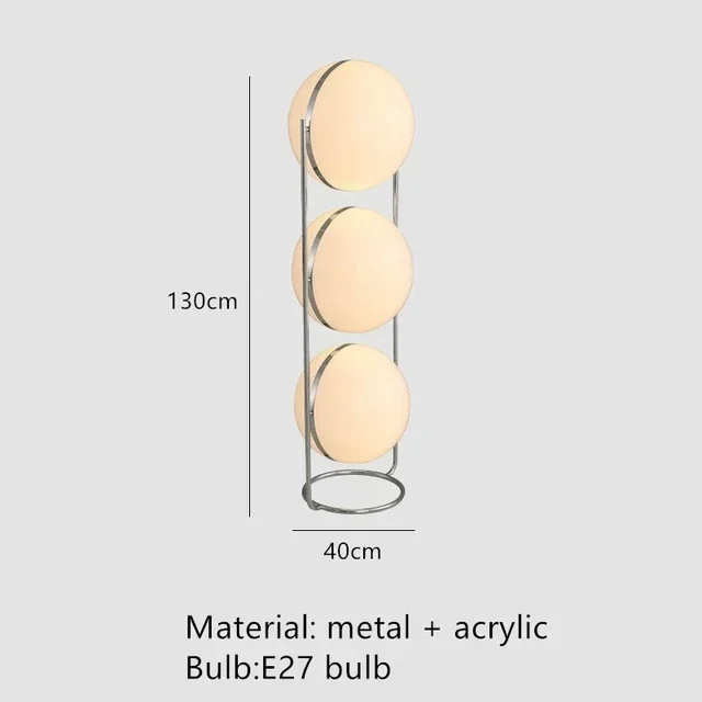 Nordic Creatieve Chroom Metalen Vloerlamp Wit Geel Acryl Bal Staande Lamp Woonkamer Hotelkamer Bank Decoratie Lamp