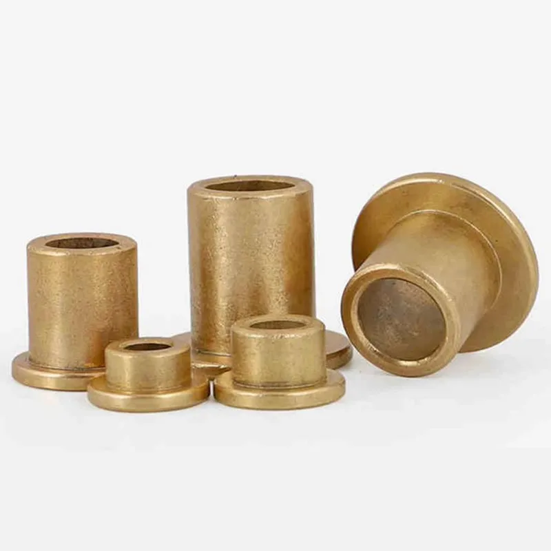 2pcs ID 8mm 10mm 12mm Flanging Self-Lubricating Bearing Powder Metallurgy Oil Copper Bushing Guide Sleeve with Stepped Flange 4
