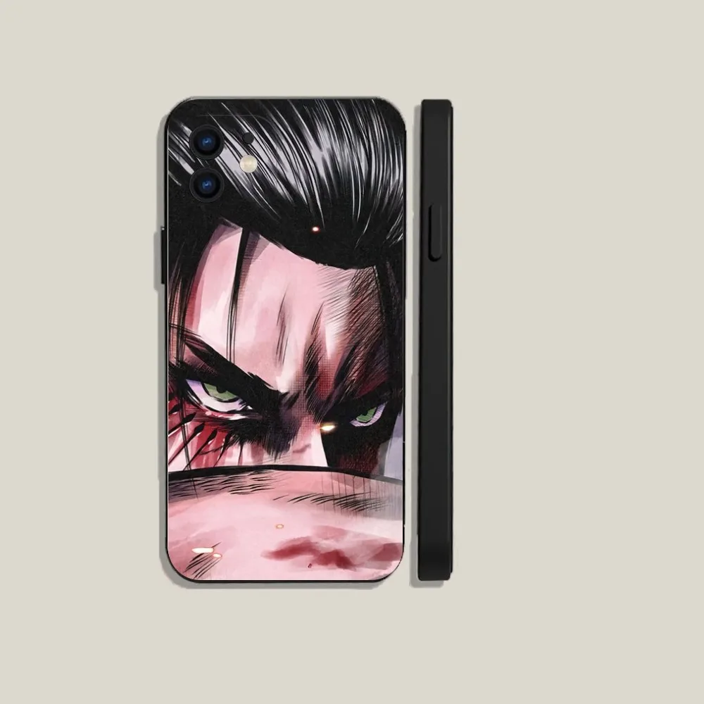 A-Attack on T-Titan Eren Jeager Phone Case For iPhone 15,14,13,12,11,Plus,Pro Max,XS,X,XR,SE,Mini,8,7 Soft Silicone Black Cover