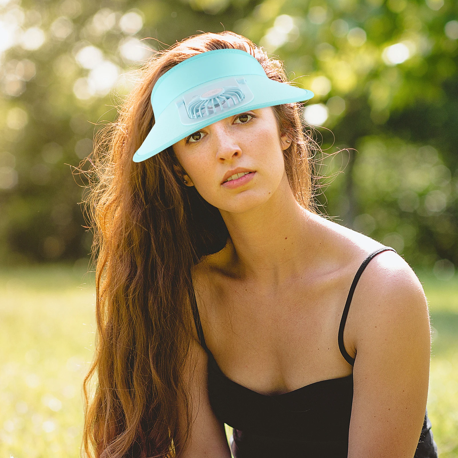 

1Pc Comfortable Visor Fan Cap With Adjustable Design Rechargeable Cooling Hat For Fishing Climbing Golf