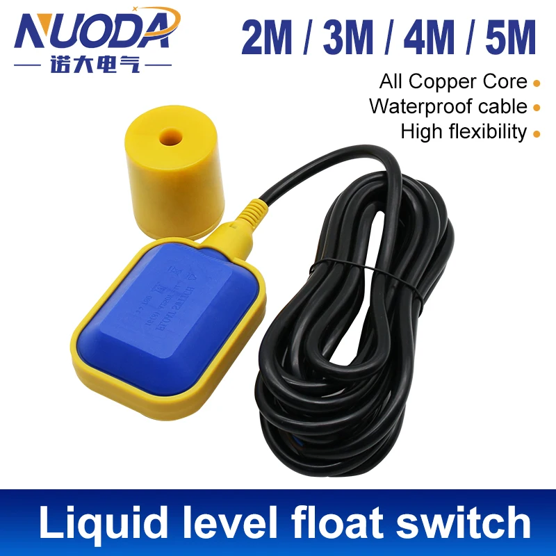 NUODA-Controlador Interruptor de flotador Interruptores de líquido, Interruptor de flotador de fluido líquido, Sensor de contactor, 2m, 3M, 4M, 5m,