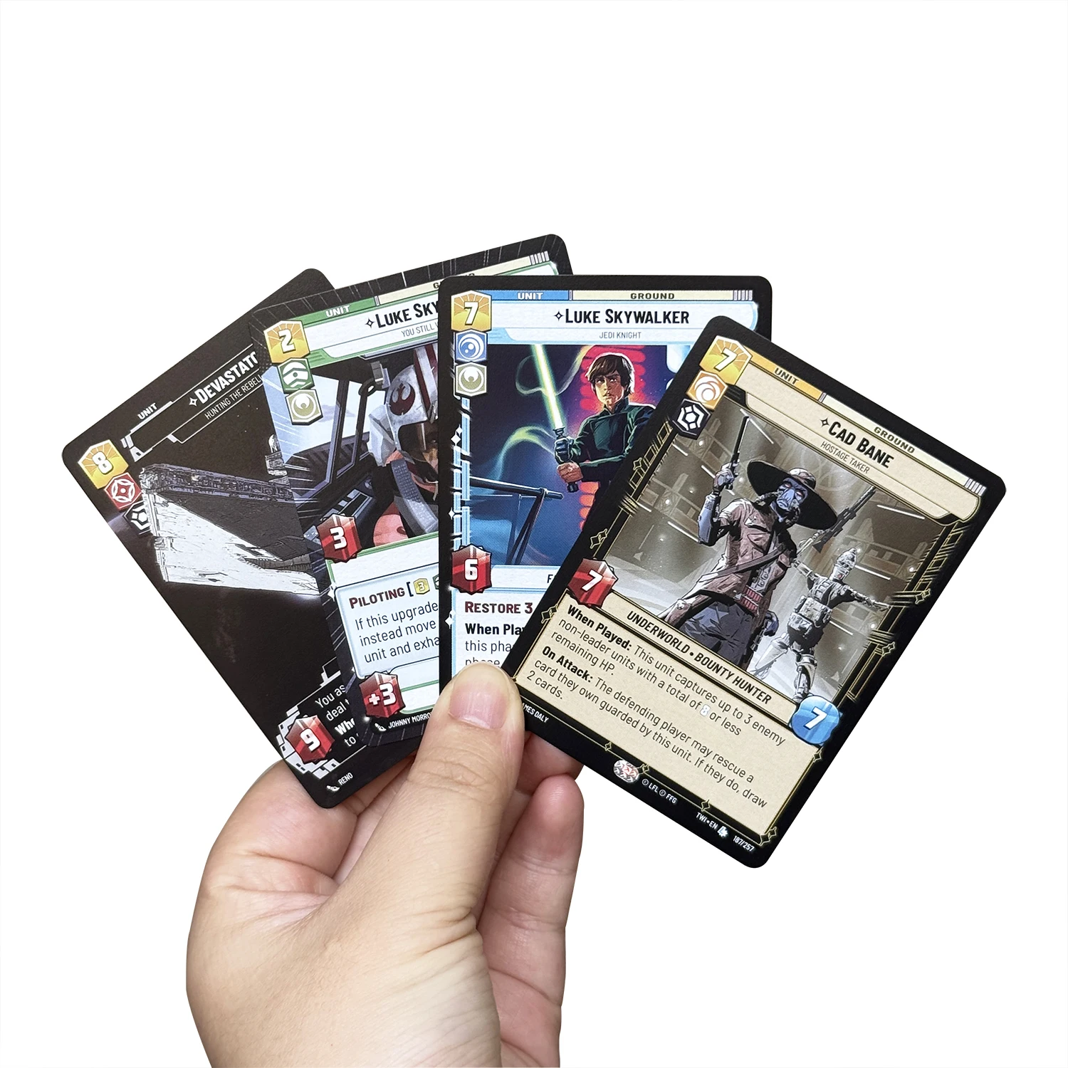 مجموعة كاملة من بطاقات SW غير محدودة مكونة من 36 بطاقة TCG TWI/JTL/SOR/JTLP/SHD بطاقات تجارية Proxy Darth Vader/Luke Skywaler/Cad Bane/Board Game Cards