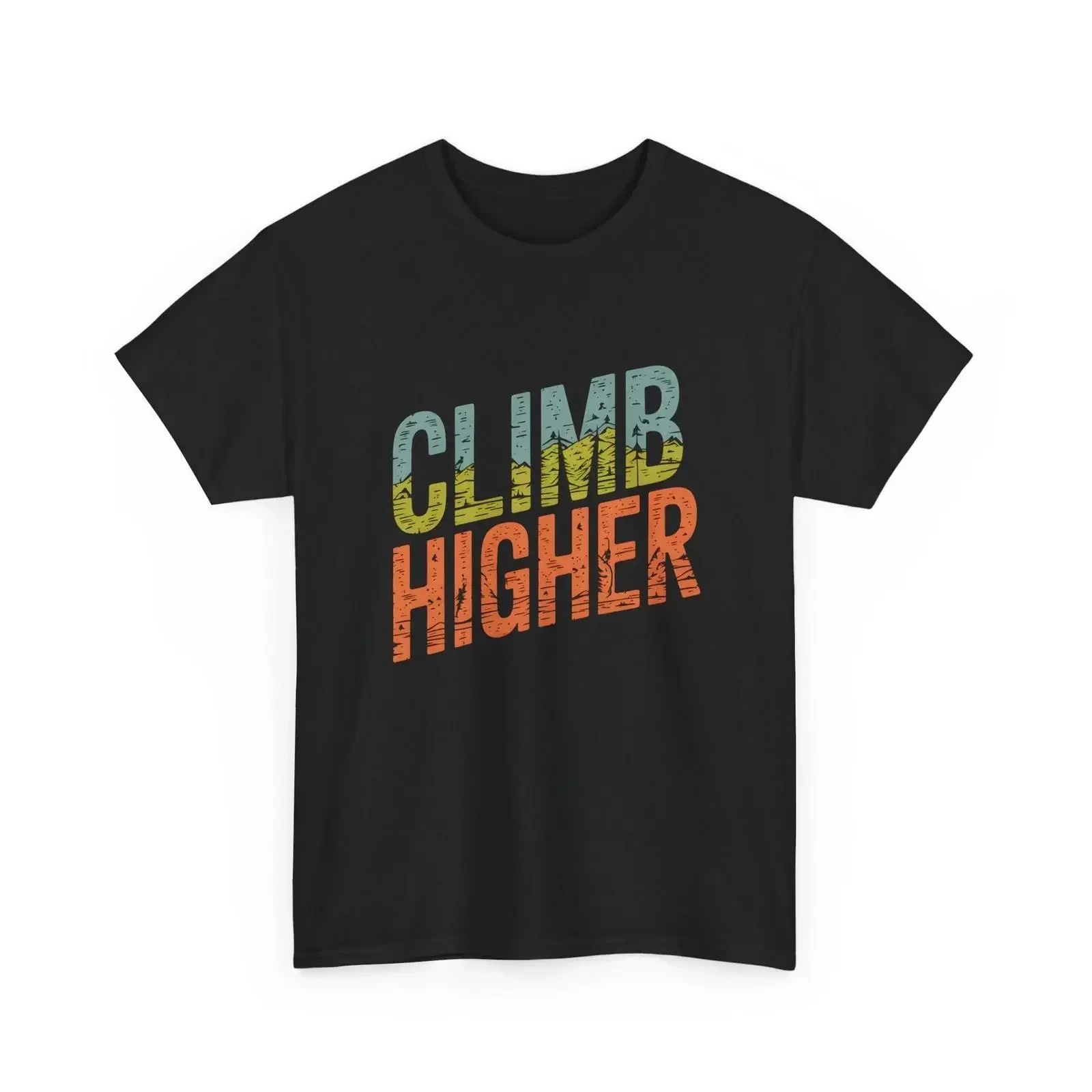 Climb Higher Outdoor Adventure T Shirt Hiking Mountain  vintage Washed homme Stylish Slightly Stretched Top For Everyday Wear