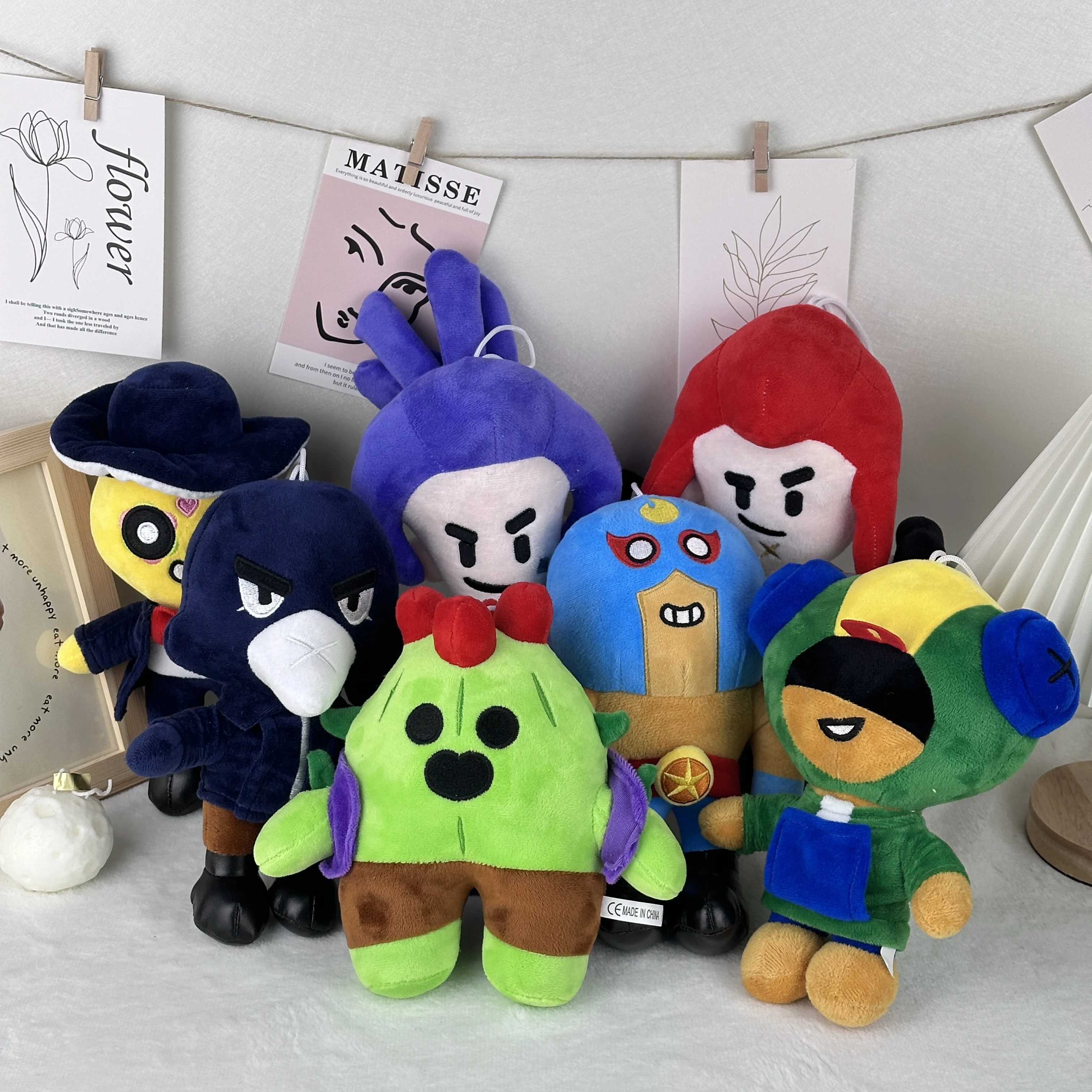 Brawlers Plush Toys Colt Dynamike Barley Crow Shelly Spike Short Stuffed Dolls Game Figure Collectible Model Christmas present