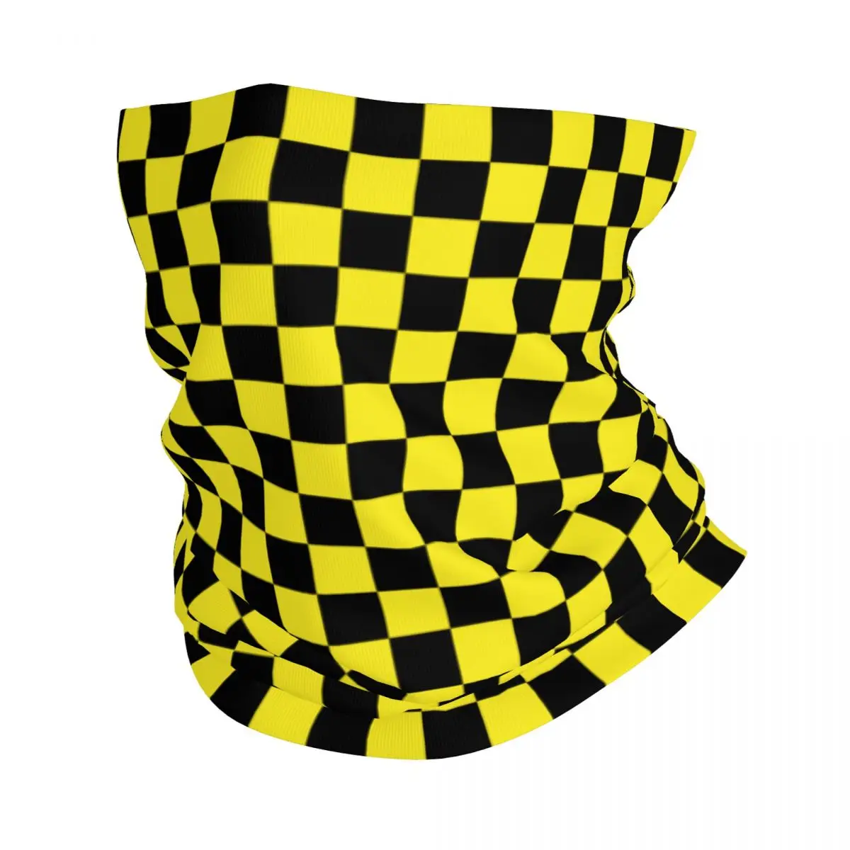 Colorful Geometric Checkered Bandana Neck Warmer Men Women Winter Ski Tube Scarf Gaiter Black And White Checked Face Cover