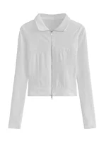Slim Fit Long Sve High Collar Fibone Design T-irt Casual Outerwear Autumn Spor Sle Commute Faion Korean Version - Image 5