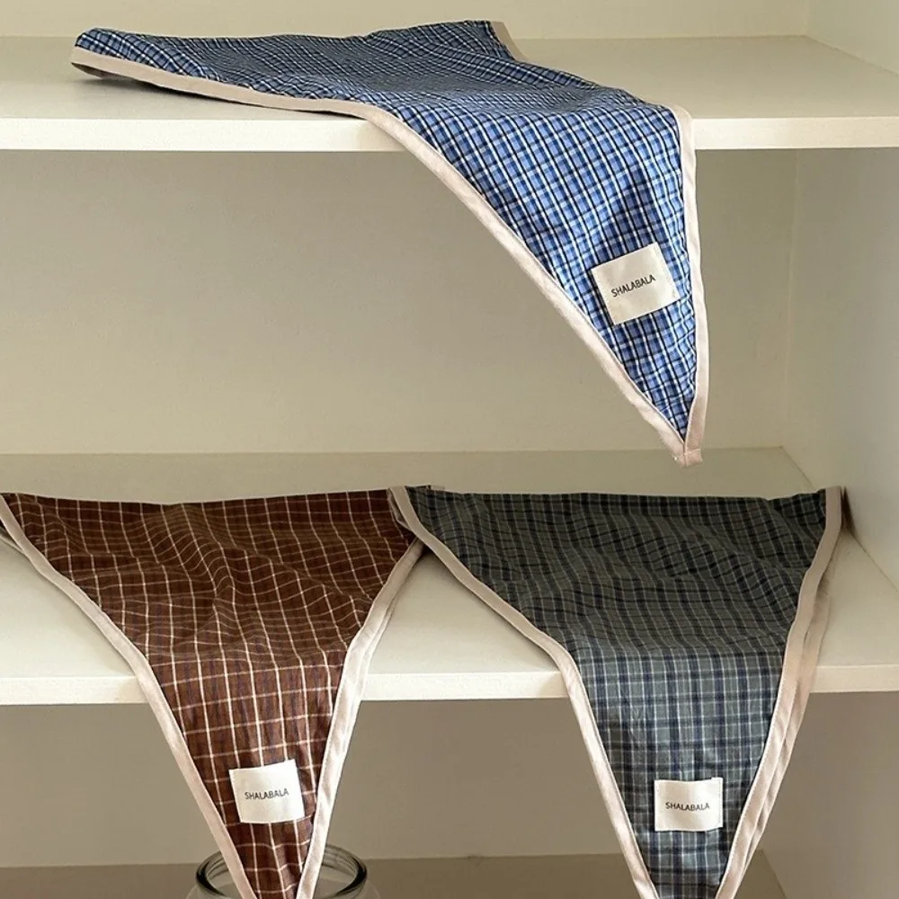 Vintage Korean Children's Scarf Striped Sweet Triangle Bandana Boys Girls Plaid Waist Scarf