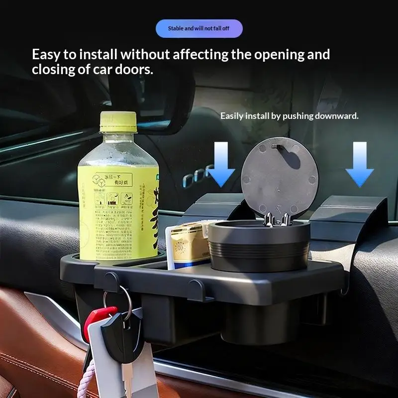 Travel-Friendly Car Door Cup Holder with Window Multifunctional Storage 1PC