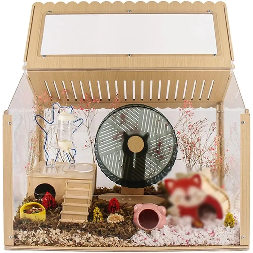 

Деревянный вольер Pet Habitat для мелких животных, 60x36.5x37.5см, домик-клетка