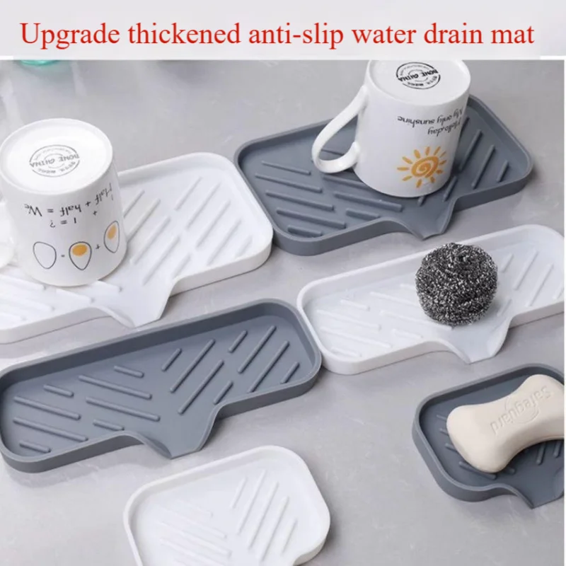 1 Piece Kitchen Soap Drain Box, Guided Silicone, No Drilling, No Water Accumulation, Creative Soap Holder for Bathroom