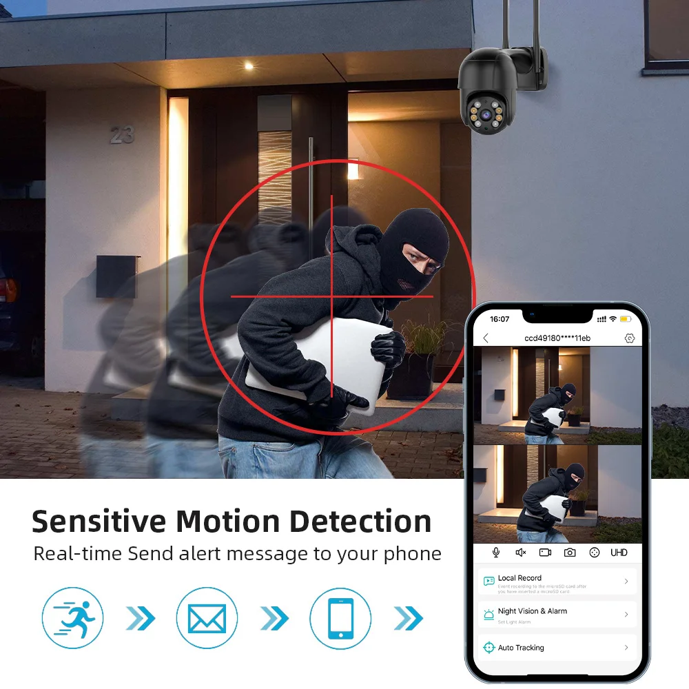 Techage H.265 3MP 4CH PTZ WiFi مجموعة كاميرا الأمن الذكية AI كشف الإنسان CCTV نظام مراقبة الفيديو تنبيه البريد الإلكتروني P2P #3