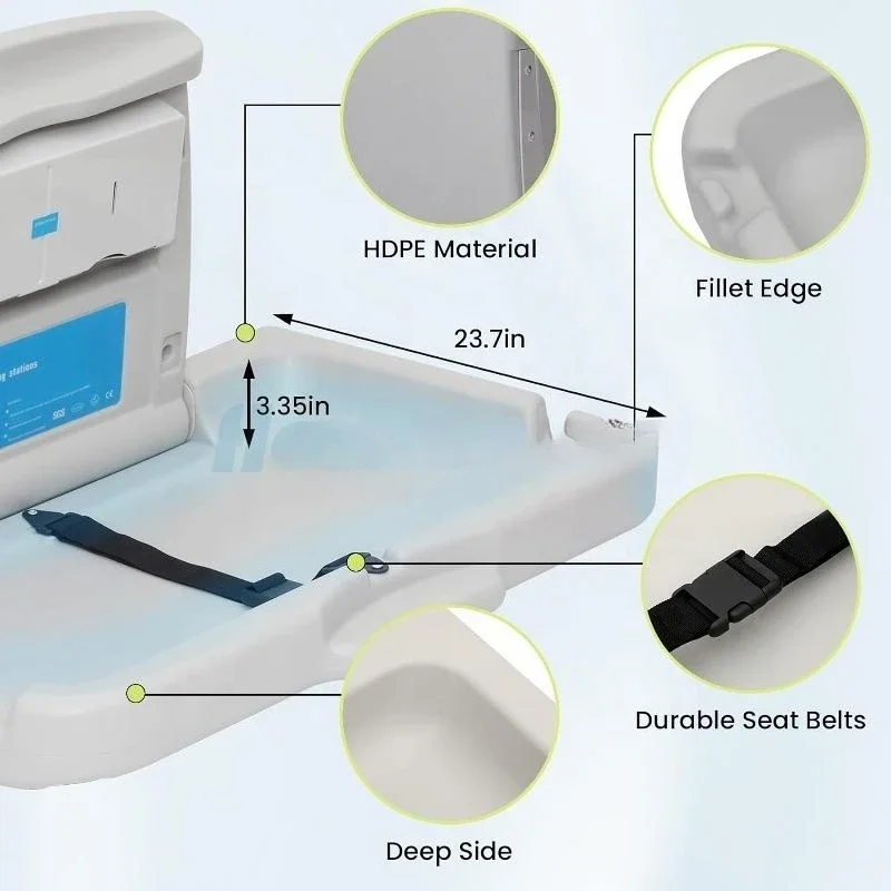 Wall-mounted baby changing station Commercial baby changing station