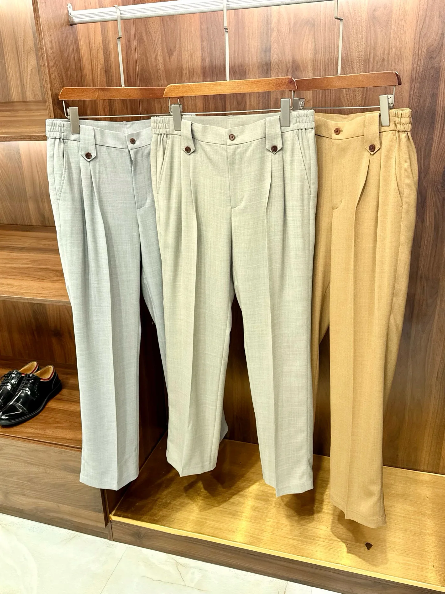 

Модные высококачественные мужские повседневные брюки: новинка весна-лето, эластичный пояс, льняные, деловые, прямые штанины