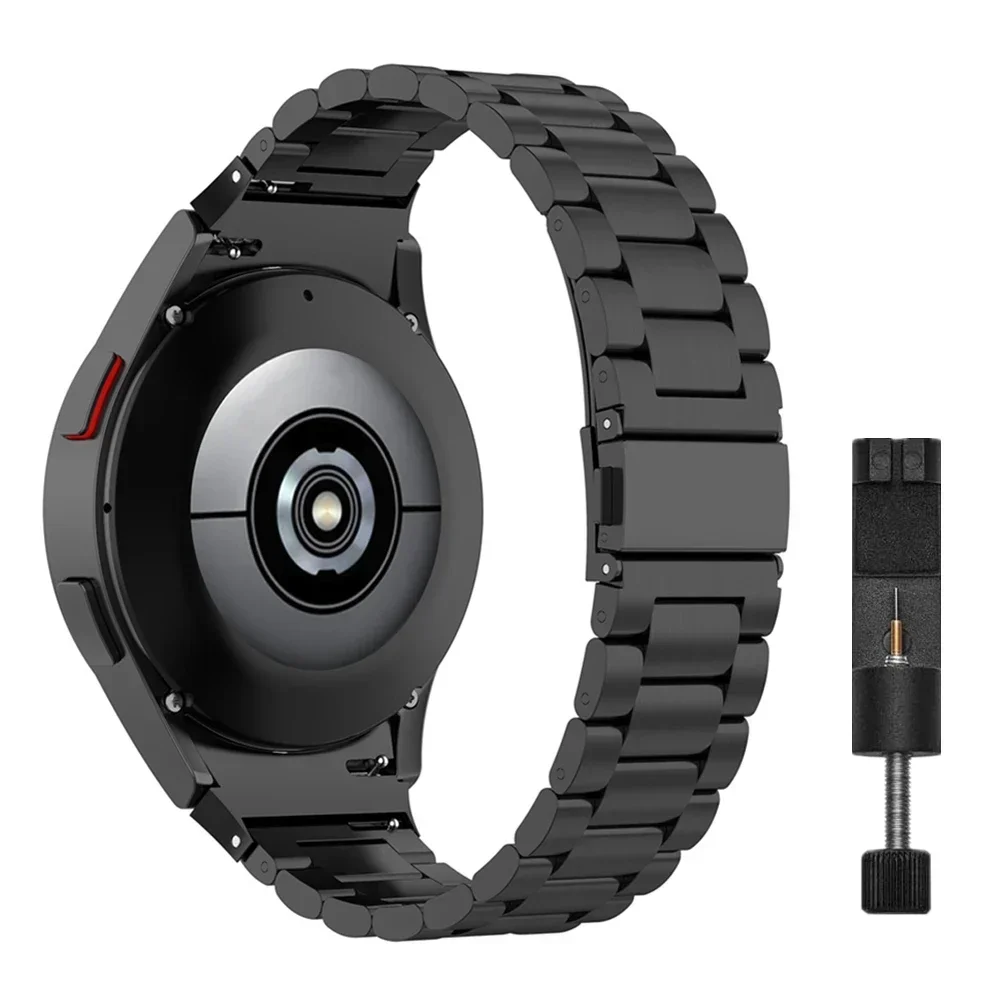 Ремешок из нержавеющей стали без зазоров для Samsung Galaxy Watch7 6 4 Classic, 46 мм, 47 мм/Watch4 5 pro, 44 мм, 40 мм, ремешок с изогнутым концом, браслет