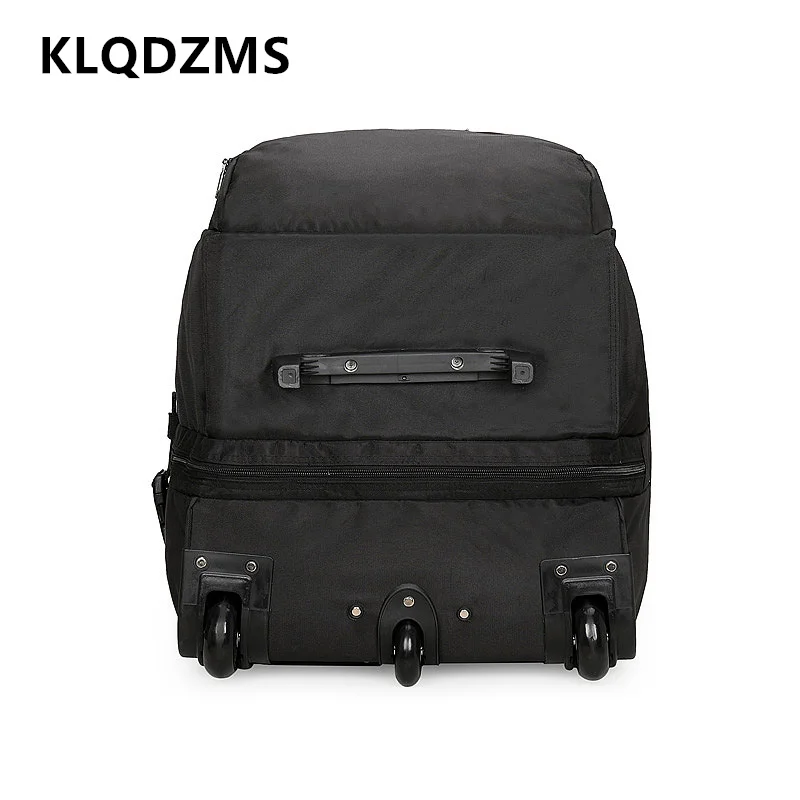 

KLQDZMS Suitcase on Wheels Oxford Cloth Trolley Bag Men's Zipper Travel Bag Large-capacity Shipping Box Women's Luggage Bag