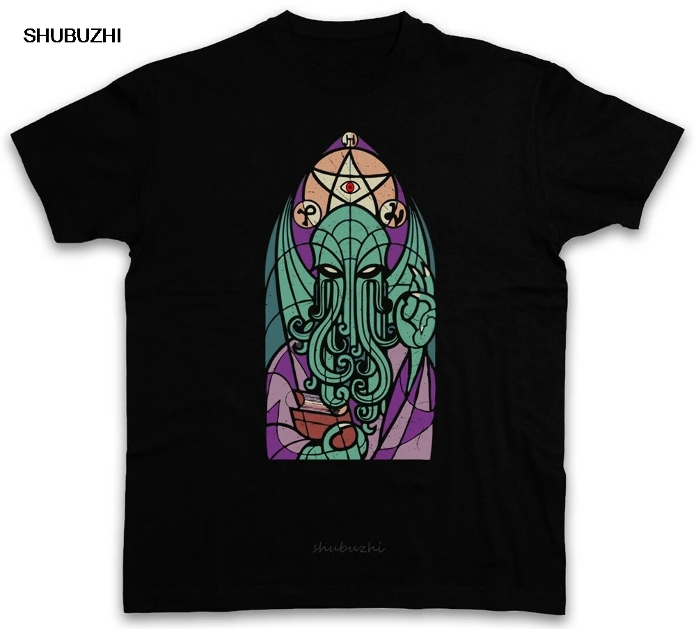 Church Of Cthulhu T-Shirt Miskatonic Lovecraft Arkham Dunwich Kathedrale Summer Style Tee Shirt