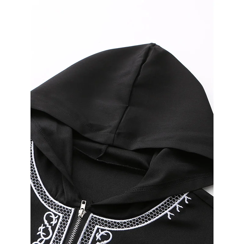 Funkcjonalna muzułmańska męska szata z kapturem, haftowana, wykonana ręcznie, zaprojektowana z myślą o wygodzie i praktyczności w życiu codziennym