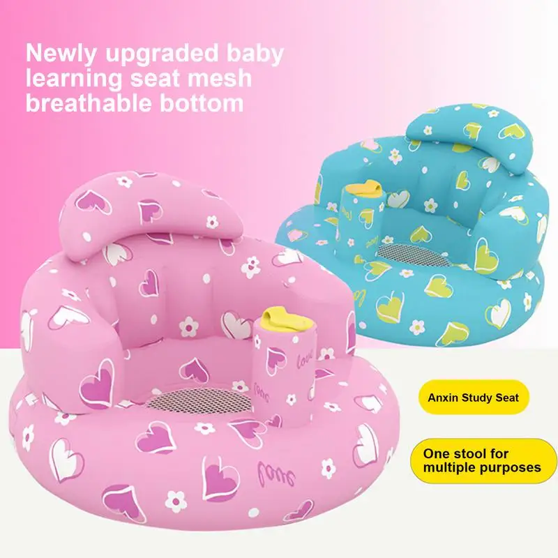 

Inflatable Babies Sofa Blow Up Seat Resting Armchair Baby Sofa Summer Toddler Kids Support Seat Built In Air Pump For Sitting Up