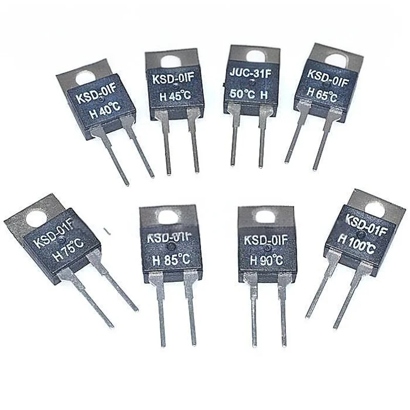 5PCS KSD-01F 40 50 60 70 80 95 100 DegC NC Normalmente Fechado NO Normalmente Aberto 1.5A Interruptor Térmico Sensor de Temperatura Termostato