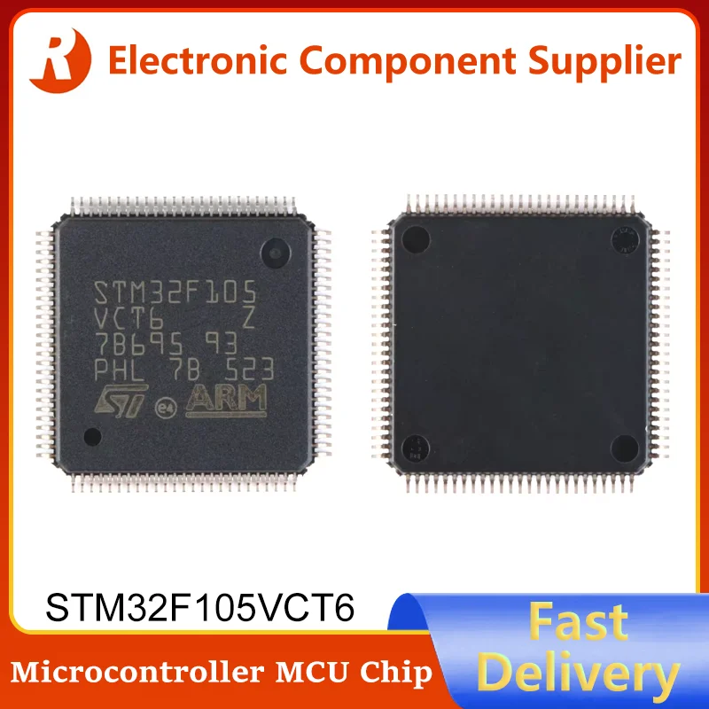 

5Pcs STM32F STM32F105VCT6 LQFP-100 STM32F105 Brand New Original ARM Cortex-M3 32-bit microcontroller MCU in Stock Fast Deliver