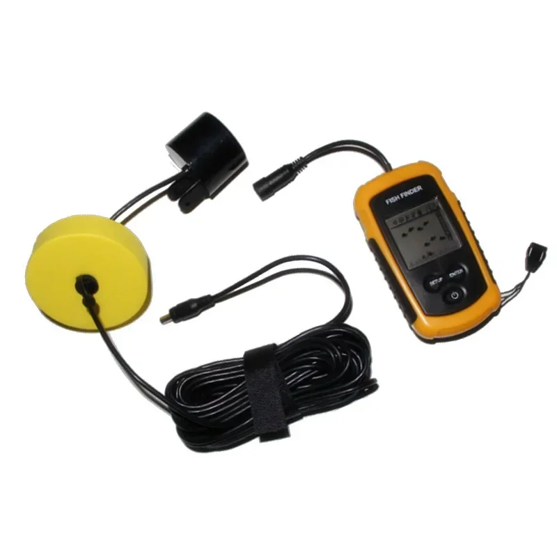 Localizador de peixes ultrassônico com fio para detectar cardumes de peixes, sonar para pesca.