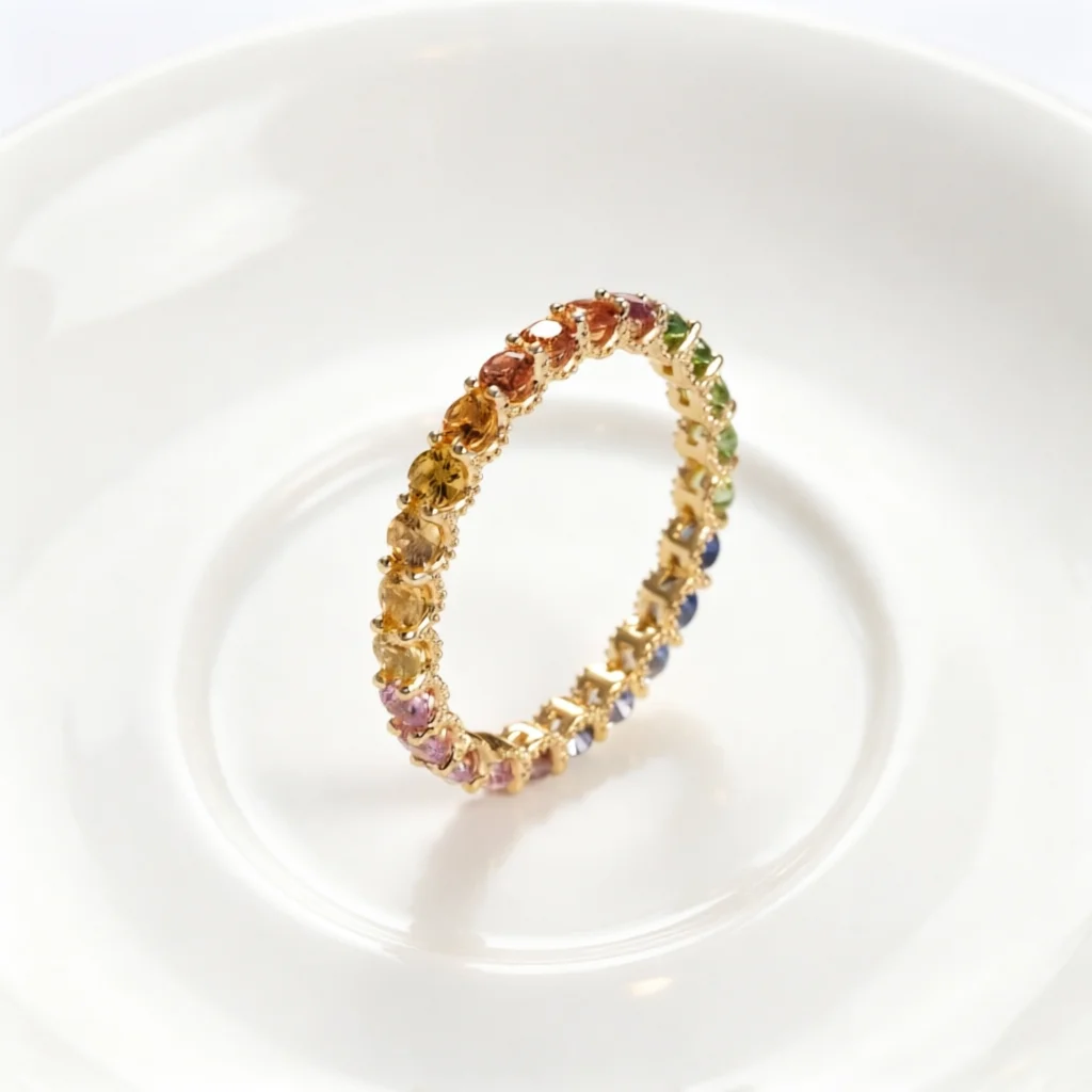 

CxsJeremy кольца из желтого золота 14 карат, модные 2,4 мм, круглые, радужные, натуральный цвет, сапфир, цаворит, блестящий драгоценный камень, обручальное кольцо, ювелирные изделия