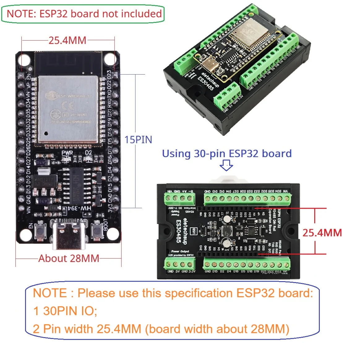 WIFI Bluetooth Multipurpose Expansion Board RS485 Master Slave Device ESP32 Development Board Simple PLC 485 AI AO DI DO Module