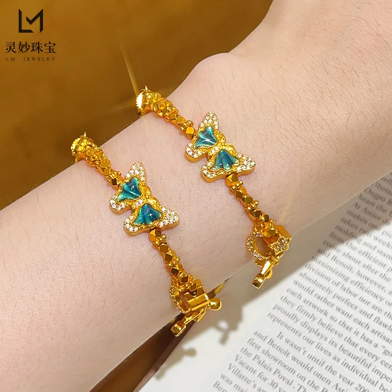 

9999 24K real gold store same style women's gold bracelet, moon star bracelet, fashionable jewelry