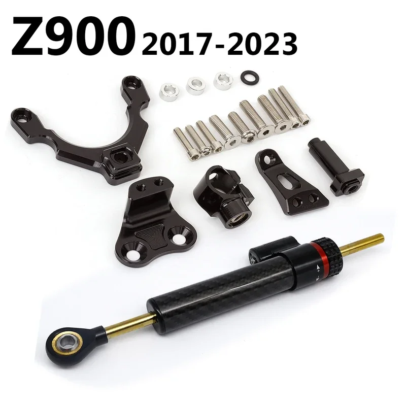 Stabilisateur d'amortisseur de direction en fibre de carbone pour moto, Kawasaki Z900, Z 2023, 900-2017, 2022, amortisseurs, montage rapide, kit de support de ket, 2021