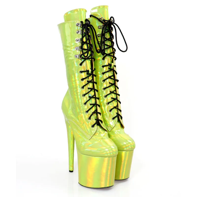 New Sexy Fetish Shoes Lace Up Platform Ankle Boots 20cm Pole Dance Nightclub Stripper Exotic 8inch High Heeled props Queen stage