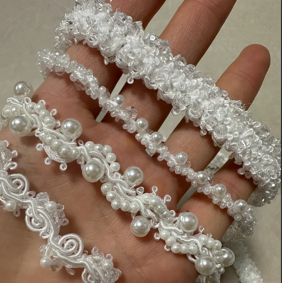 0,5m Hiasan Renda Bordir denga - Crystal Mesh Fabric ulasan dan harga