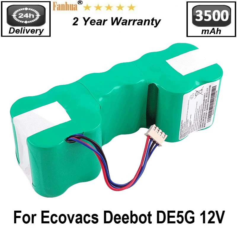 DE55 12V Ni-MH 3500mAh Battery Pack For Ecovacs Deebot DE5G DM88 902 901 610 Robotic Vacuum Cleaner Battery Parts Accessories